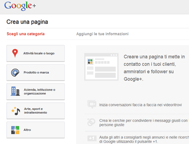 CREARE PAGINA GOOGLE PLUS