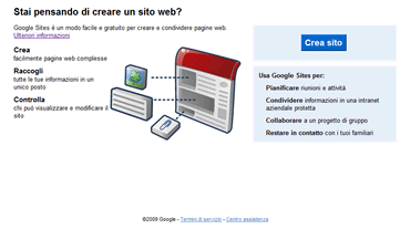 creare un sito con Google Sites
