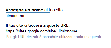 nome del sito