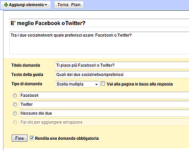 CREARE SONDAGGIO ONLINE: LE RISPOSTE MULTIPLE