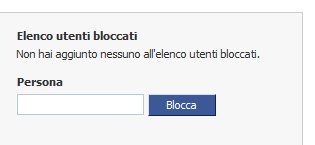 elenco utenti bloccati su Facebook