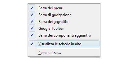 DISATTIVAZIONE BARRA SCHEDE FIREFOX IN ALTO
