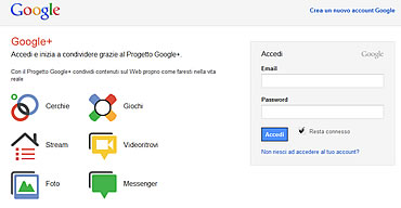 REGISTRAZIONE GOOGLE PLUS