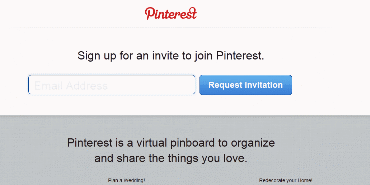 ISCRIZIONE EMAIL A PINTEREST