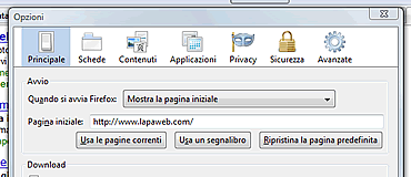 come cambiare la pagina iniziale di Firefox