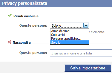 personalizzare la privacy su Facebook