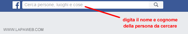 cerca le persone tramite la funzione di ricerca su Facebook