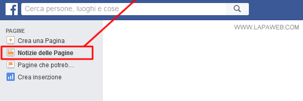 cliccare su NOTIZIE DELLE PAGINE