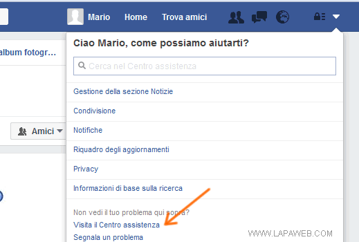 cliccate sul collegamento Visita il centro di assistenza