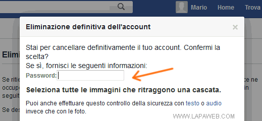 digitate la vostra password