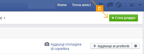 dalla pagina dei gruppi si può creare un nuovo gruppo cliccando sul pulsante verde