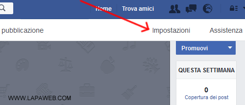 cliccate su Impostazioni