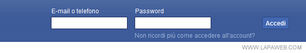 digitare l'email o il telefono come username e la password