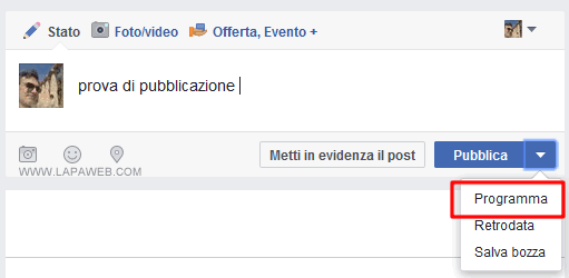 selezionare la voce PROGRAMMA