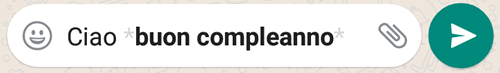 un esempio pratico di grassetto su Whatsapp