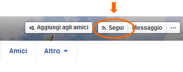 clicca sulla voce segui per seguire una persona su Facebook