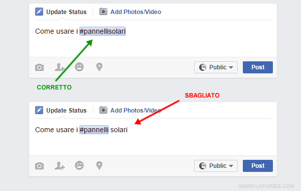 come scrivere un hashtag con due parole
