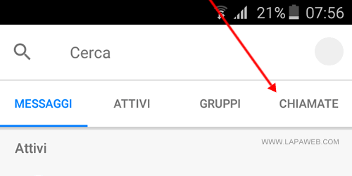faccio tap su Chiamate
