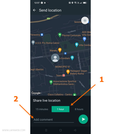 duration of real-time location sharing