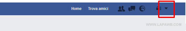 cliccare sul MENU PRINCIPALE di Facebook