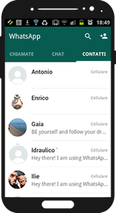 una schermata di esempio su Whatsapp