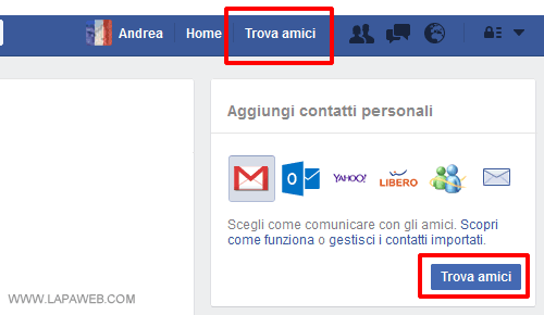 come trovare amici su Facebook