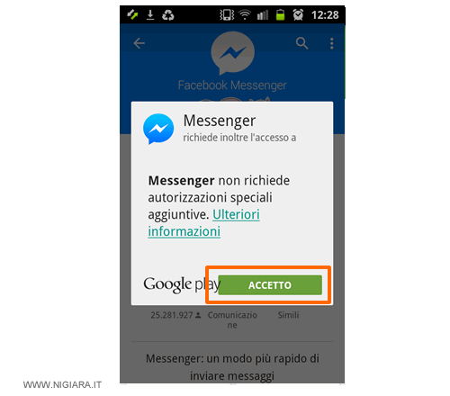 premi su Accetto