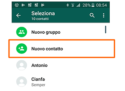 aggiungi ai contatti su Whatsapp