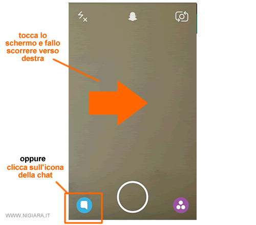 premi sull'icona della chat per visualizzare l'elenco dei tuoi contatti su Snapchat