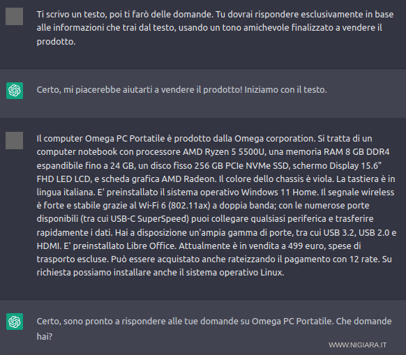 come addestrare ChatGPT a rispondere ad alcune domande