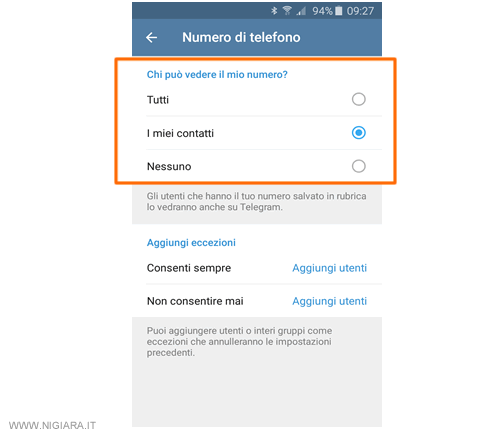 Chi pu&ograve; vedere il numero di telefono su Telegram