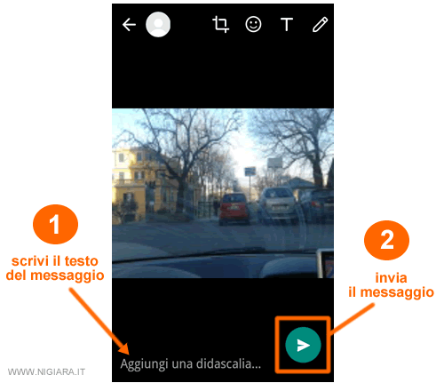 scrivi il nuovo messaggio personalizzato come stato