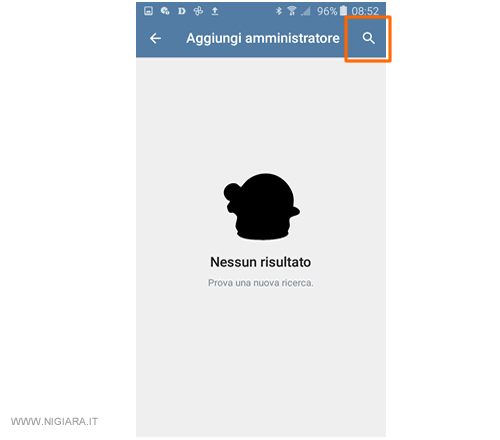 premi sull'icona con la lente di ingrandimento