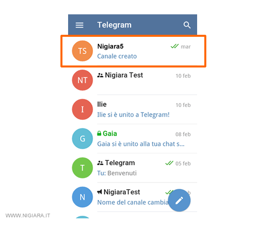 seleziona il canale privato dove vuoi inserire la persona