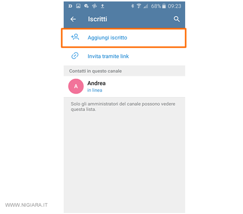 premi su Aggiungi iscritto