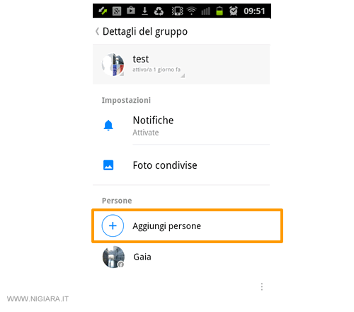 come inserire delle persone nella chat di gruppo