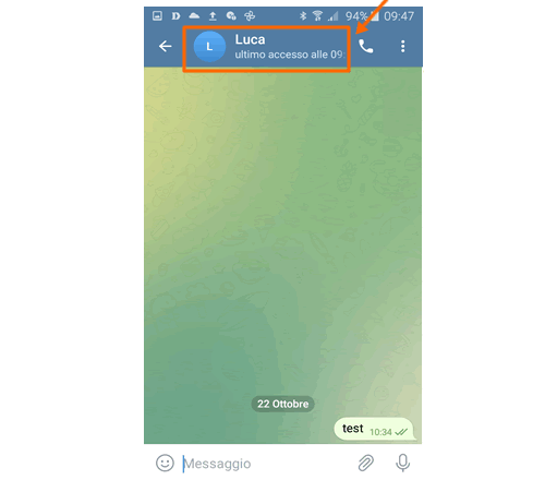 premi sul nome in alto