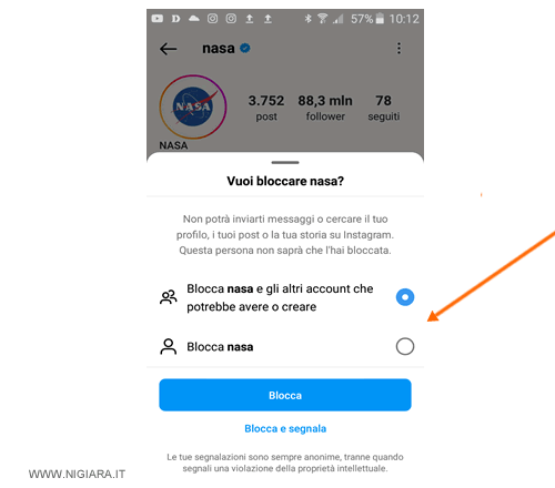 premi sul pulsante Si, confermo