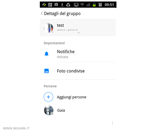 hai eliminato la persona dalla chat di gruppo