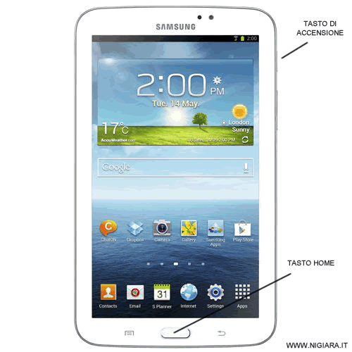 come catturare l'immagine dello schermo con un tablet Android con pulsante HOME