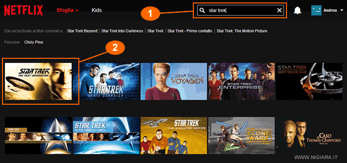 scrivi il nome della serie tv da guardare