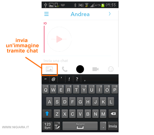 come spedire una foto tramite Snapchat