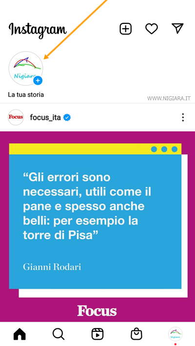 premi sull'icona in alto a sinistra