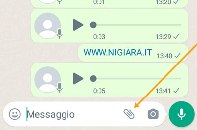 premi sull'icona della graffetta