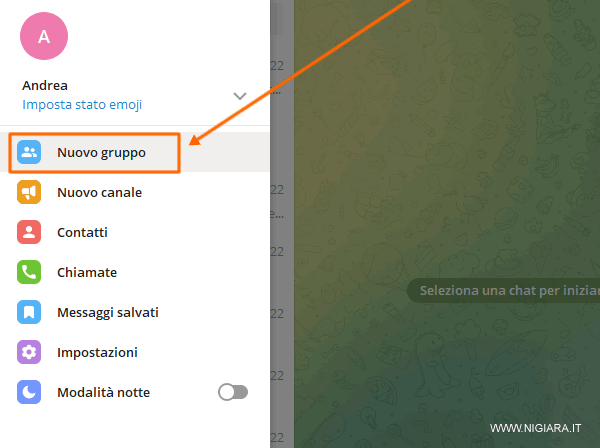 Seleziona nuovo gruppo