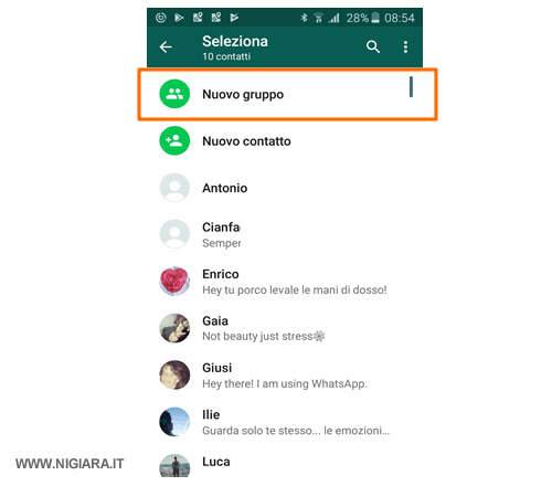 come creare un nuovo gruppo