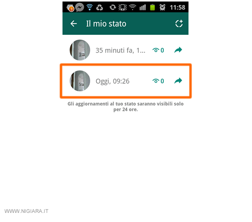 premi sull'aggiornamento da cancellare