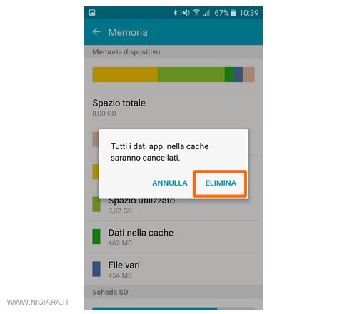 come pulire la cache di Android
