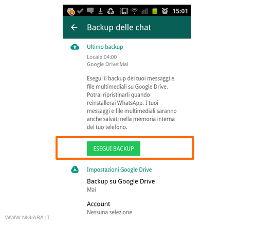 il salvataggio dei dati sul computer