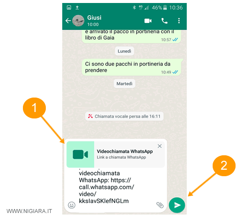 spedisci il messaggio